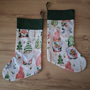 Mikulás csizma, zöld manós, Karácsony, Mikulás, Mikulás csizma és zokni, Varrás, MESKA