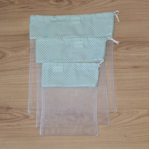 Bevásárlózsák, menta pöttyös , Táska & Tok, Bevásárlás & Shopper táska, Zöldség/Gyümölcs zsák, Varrás, MESKA