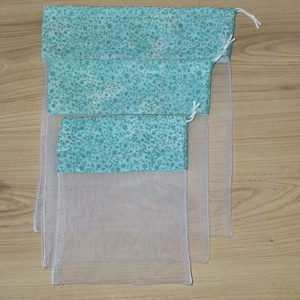 Bevásárlózsák, menta virágos, Táska & Tok, Bevásárlás & Shopper táska, Zöldség/Gyümölcs zsák, Varrás, MESKA