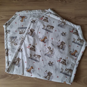 Bélelt ovis lepedő, erdei állatos, szürkés barna, Játék & Sport, Ovis felszerelés, Ovis lepedő, Varrás, MESKA