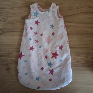 Játék baba hálózsák, rózsaszín csillagos - Meska.hu