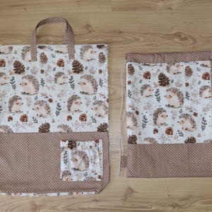 Ovis zsák szett, süni- barna pöttyös , Játék & Sport, Ovis felszerelés, Ovis szett, Varrás, MESKA