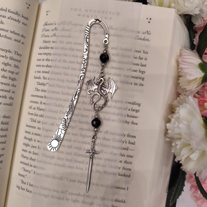 Sárkányos könyvjelző kard függővel, Könyv & Zene, Könyvjelző, Ékszerkészítés, MESKA