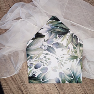 Kézműves boríték, Sage green design - Meska.hu