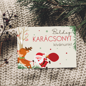 Karácsonyi képeslap virágmagokkal,  télapós - karácsony - karácsonyi ajándékozás - karácsonyi képeslap, üdvözlőlap, ajándékkísérő - Meska.hu