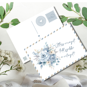 Virágmagos képeslap, dustí blue design, Otthon & Életmód, Papír írószer, Képeslap, üdvözlőlap, Ajándékozás kellékei, Papírművészet, MESKA