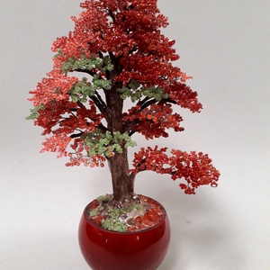 Vörös ősz gyöngyfa, Otthon & Lakás, Dekoráció, Asztal és polc dekoráció, Bonsai, Mindenmás, MESKA