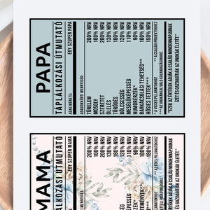 DEKORÁCIÓS-, ÉS POHÁRFÓLIA - ANYA APA MAMA PAPA - A6 MÉRET - kellékek & szerszámok - dekorációs kellékek - matricaív - Meska.hu