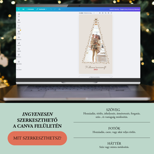 Digitális fényképes képeslap - Elegáns karácsonyi Canva sablon - egyedi és szerkeszthető üdvözlőlap mobiltelefonra - művészet - grafika & illusztráció - digitális - Meska.hu