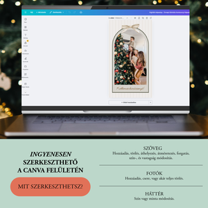 Digitális fényképes képeslap - Karácsonyi gömbös Canva sablon - egyedi és szerkeszthető üdvözlőlap mobiltelefonra - művészet - grafika & illusztráció - digitális - Meska.hu