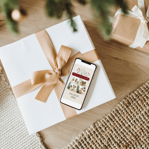 Digitális karácsonyi fényképes képeslap - Skandináv Canva sablon - egyedi és szerkeszthető üdvözlőlap mobiltelefonra - művészet - grafika & illusztráció - digitális - Meska.hu