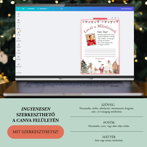 Digitális fényképes levél - Levél a Mikulásnak Canva sablon - egyedi és szerkeszthető üzenet levél Télapónak - művészet - grafika & illusztráció - digitális - Meska.hu