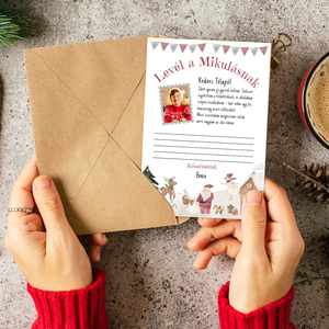 Digitális fényképes levél - Levél a Mikulásnak Canva sablon - egyedi és szerkeszthető üzenet levél Télapónak - művészet - grafika & illusztráció - digitális - Meska.hu