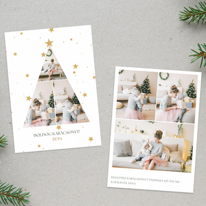 Nyomtatható fényképes karácsonyi képeslap csomag  5 db kétoldalas Canva sablon - egyedi, szerkeszthető üdvözlet poszter - művészet - grafika & illusztráció - digitális - Meska.hu