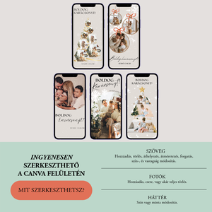 ANIMÁLT KARÁCSONYI KÉPESLAP CSOMAG � hang nélküli Canva videó sablon egyedi és szerkeszthető üdvözlőlap mobiltelefonra - művészet - grafika & illusztráció - digitális - Meska.hu
