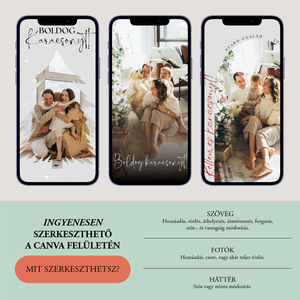 ANIMÁLT KARÁCSONYI KÉPESLAP � zenés, kétoldalas Canva videó sablon egyedi és szerkeszthető üdvözlőlap mobiltelefonra - művészet - grafika & illusztráció - digitális - Meska.hu