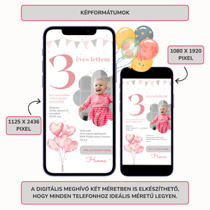 Digitális születésnapi meghívó Canva sablon - Pink hercegnő - Szerkeszthető - Online küldhető - Nyomtatható - művészet - grafika & illusztráció - digitális - Meska.hu