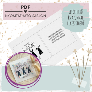 Húsvéti nyuszis pénzátadó PDF sablon � nyomtatható, csináld magad kreatív ajándékkísérő � DIY papírkártya, üdvözlőlap - művészet - grafika & illusztráció - digitális - Meska.hu