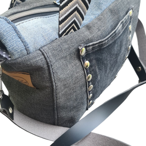 Fekete- kék farmer táska, Táska & Tok, Kézitáska & válltáska, Kézitáska, , MESKA