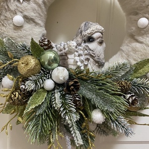 Téli ajtódísz, kopogtató - karácsony - karácsonyi lakásdekoráció - karácsonyi ajtódíszek - Meska.hu