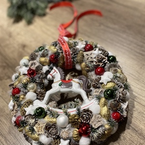 Téli ajtódísz, kopogtató - otthon & életmód - dekoráció - ajtó- és ablak dekoráció - ajtódísz & kopogtató - Meska.hu