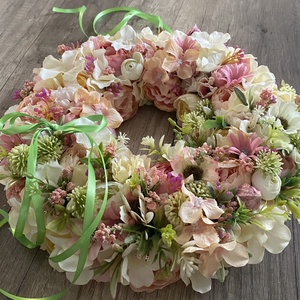 Tavaszi, romantikus hangulatú ajtódísz - otthon & életmód - dekoráció - ajtó- és ablak dekoráció - ajtódísz & kopogtató - Meska.hu