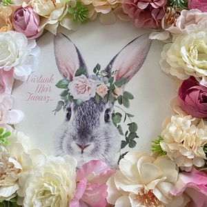 Húsvéti nyuszis ajtódísz - ünnepi díszek, dekorációk - húsvéti díszek és dekorációk - húsvéti ajtódísz, kopogtató - Meska.hu