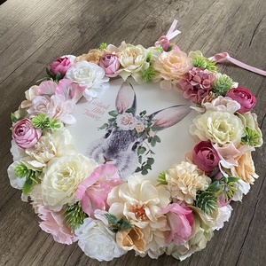 Húsvéti nyuszis ajtódísz - ünnepi díszek, dekorációk - húsvéti díszek és dekorációk - húsvéti ajtódísz, kopogtató - Meska.hu