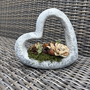 Kőhatású szíves kegyeleti dísz, Otthon & Életmód, Vallás, Temetkezési tárgy, Sírtálak, Mindenmás, MESKA