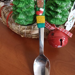 Süthető gyurmával díszített egyedi teáskanál  - Meska.hu