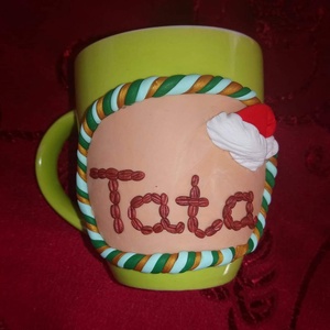 Süthető gyurmával díszített egyedi bögre , Otthon & Életmód, Konyhafelszerelés, tálalás, Tálalás, Bögre & Csésze, Gyurma, MESKA
