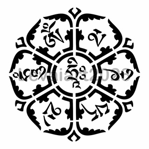 Om mani padme hum tibeti mantra mandala stencil., Kellékek & szerszámok, Szerszámok, eszközök, Sablonok, Mindenmás, MESKA