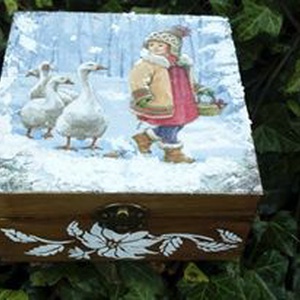 Boldog gyerekkor , Karácsony, Karácsonyi lakásdekoráció, Karácsonyi lakásdíszek, Decoupage, transzfer és szalvétatechnika, Festészet, MESKA