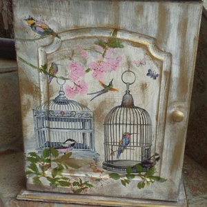 Kulcsos szekrény, Otthon & Lakás, Fali kulcstartó, Fali és függő dekoráció, Dekoráció, Decoupage, transzfer és szalvétatechnika, Meska
