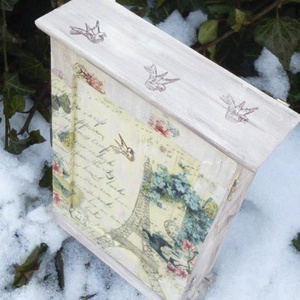 Kulcsos szekrény párizsi romantika , Otthon & Életmód, Dekoráció, Fali és függő dekoráció, Fali kulcstartó, Decoupage, transzfer és szalvétatechnika, Festészet, MESKA