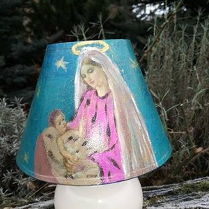 Jézus születése lámpa , Otthon & Lakás, Asztali lámpa, Lámpa, Decoupage, transzfer és szalvétatechnika, Festészet, MESKA
