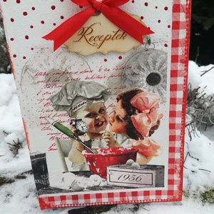 Nosztaliga receptes , Otthon & Életmód, Konyhafelszerelés, tálalás, Sütés, főzés, Receptfüzet, Decoupage, transzfer és szalvétatechnika, Festészet, MESKA
