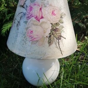 Vintage rózsás lámpa - otthon & lakás - lámpa - asztali lámpa - Meska.hu