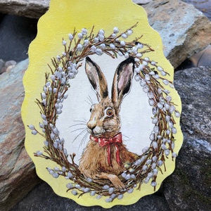 Tojás alakú tábla, Otthon & Életmód, Dekoráció, Ablakdísz, Ajtó- és ablak dekoráció, Festészet, Decoupage, transzfer és szalvétatechnika, MESKA