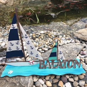 Balaton dekoráció , Otthon & Életmód, Dekoráció, Asztal és polc dekoráció, Asztaldísz, Decoupage, transzfer és szalvétatechnika, Festett tárgyak, MESKA