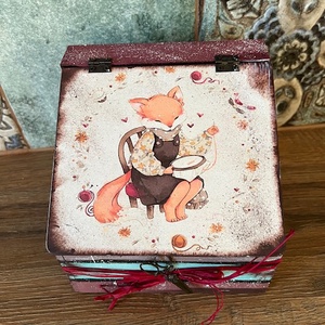 varródoboz , Otthon & Életmód, Lakástextil, Varrókellék, Decoupage, transzfer és szalvétatechnika, Festészet, MESKA