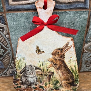 Húsvéti nyuszi dekor  - otthon & életmód - dekoráció - ajtó- és ablak dekoráció - ajtótábla - Meska.hu