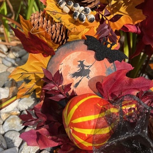 Halloween koszorú - otthon & életmód - dekoráció - virágdísz és tartó - koszorú - Meska.hu