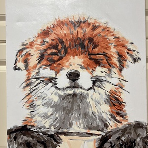 Róka falikép , Művészet, Festmény, Akril, Festészet, MESKA