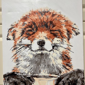 Róka falikép  - művészet - festmény - akril - Meska.hu