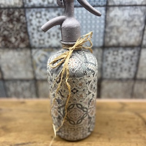 Marokkói mintás szódás üveg , Otthon & Életmód, Dekoráció, Asztal és polc dekoráció, Díszüveg, Decoupage, transzfer és szalvétatechnika, MESKA
