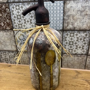 Mintás szódás üveg - otthon & életmód - dekoráció - asztal és polc dekoráció - díszüveg - Meska.hu