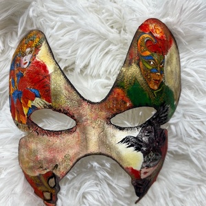 Farsangi maszk , Ruha & Divat, Jelmez & Álarc, Álarc, Decoupage, transzfer és szalvétatechnika, Festészet, MESKA