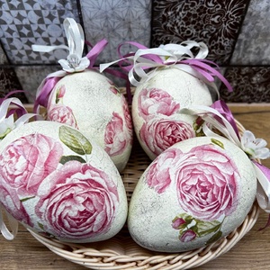 rózsás tojás  - ünnepi díszek, dekorációk - húsvéti díszek és dekorációk - húsvéti tojás, hímestojás - Meska.hu