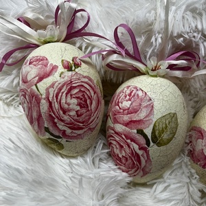 rózsás tojás  - ünnepi díszek, dekorációk - húsvéti díszek és dekorációk - húsvéti tojás, hímestojás - Meska.hu